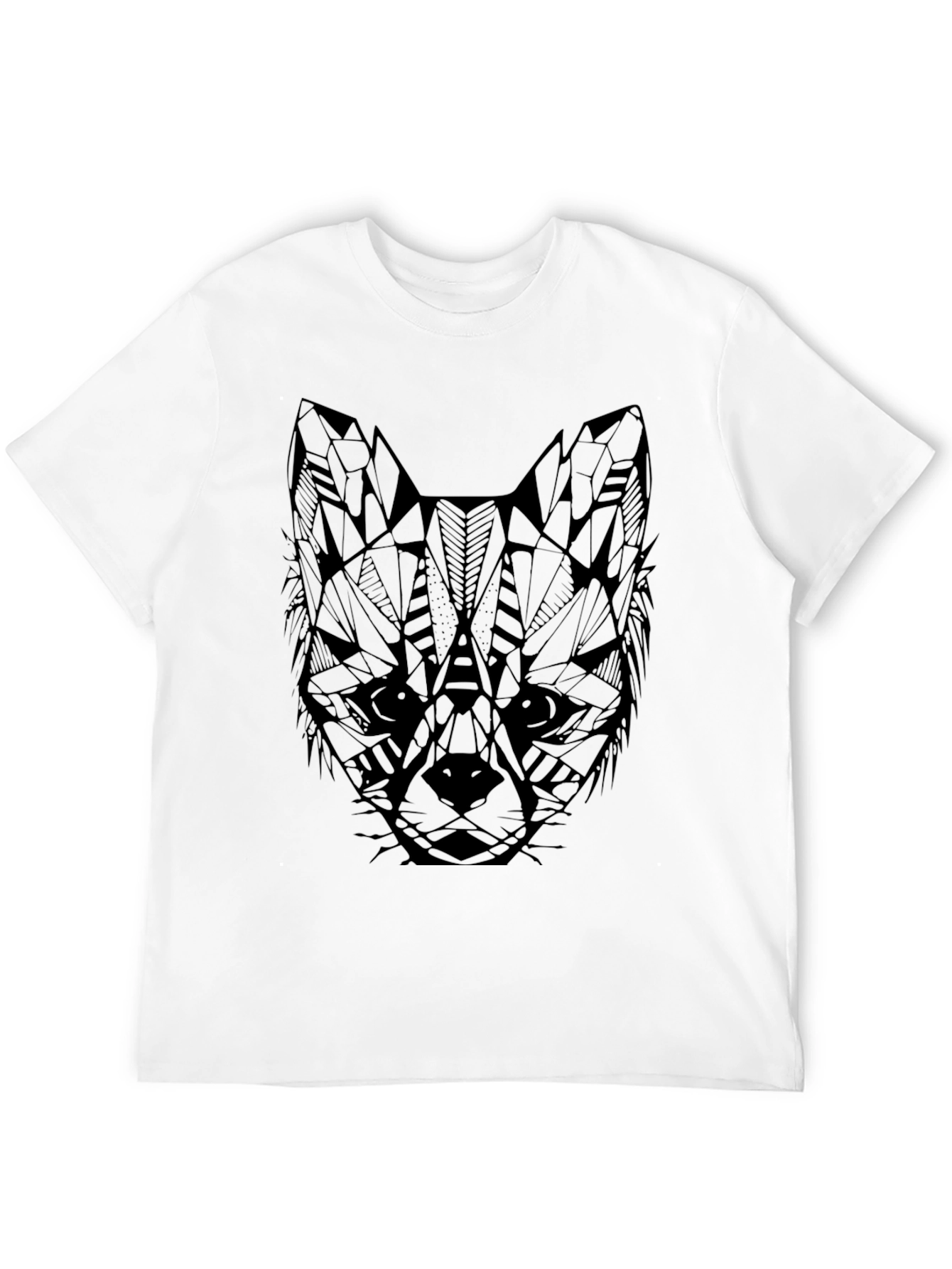 Geometric Fox Head T-Shirt - Mens Black Graphic Tee