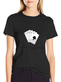 Stopped Cheating Royal Flush Black T-Shirt