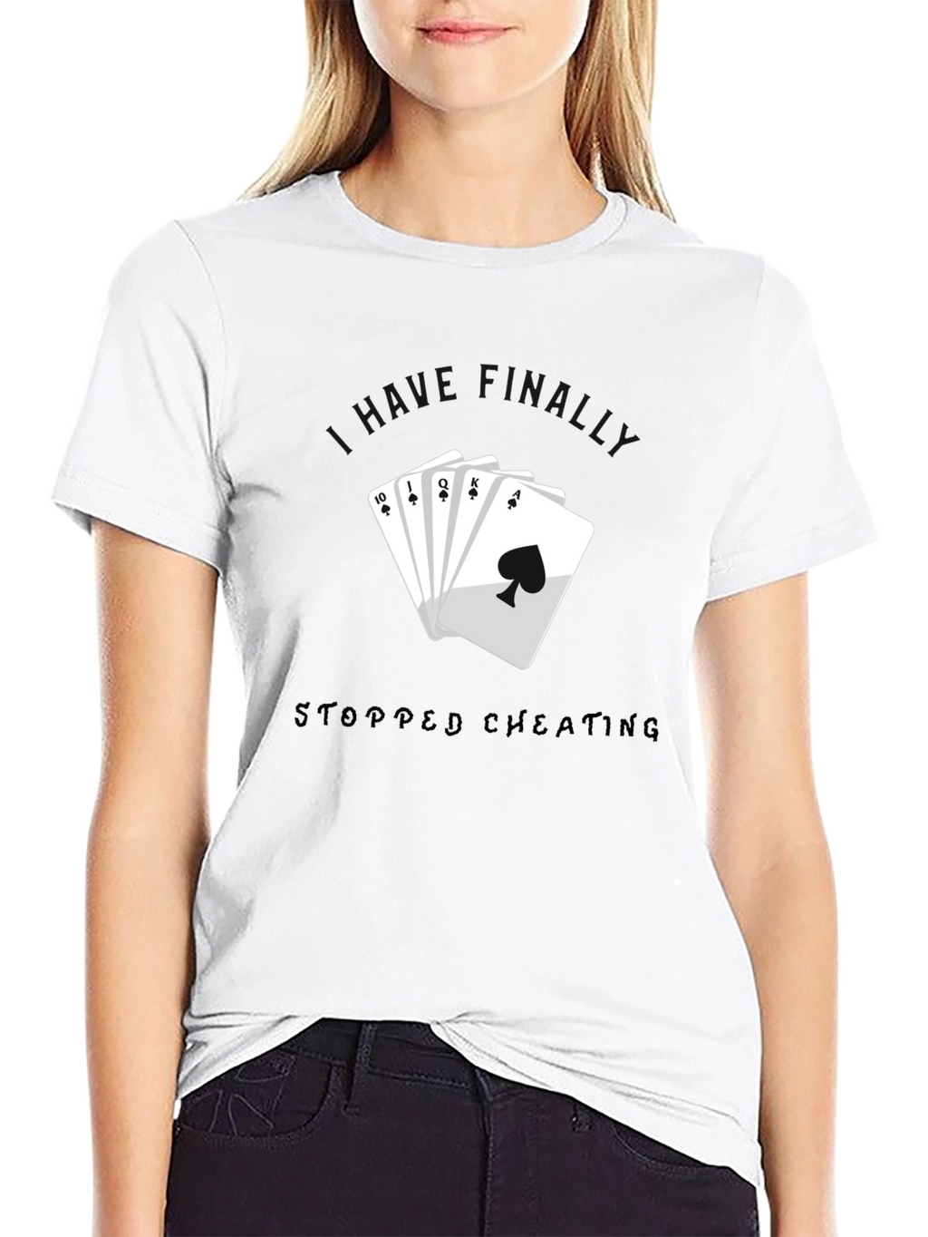 Stopped Cheating Royal Flush Black T-Shirt