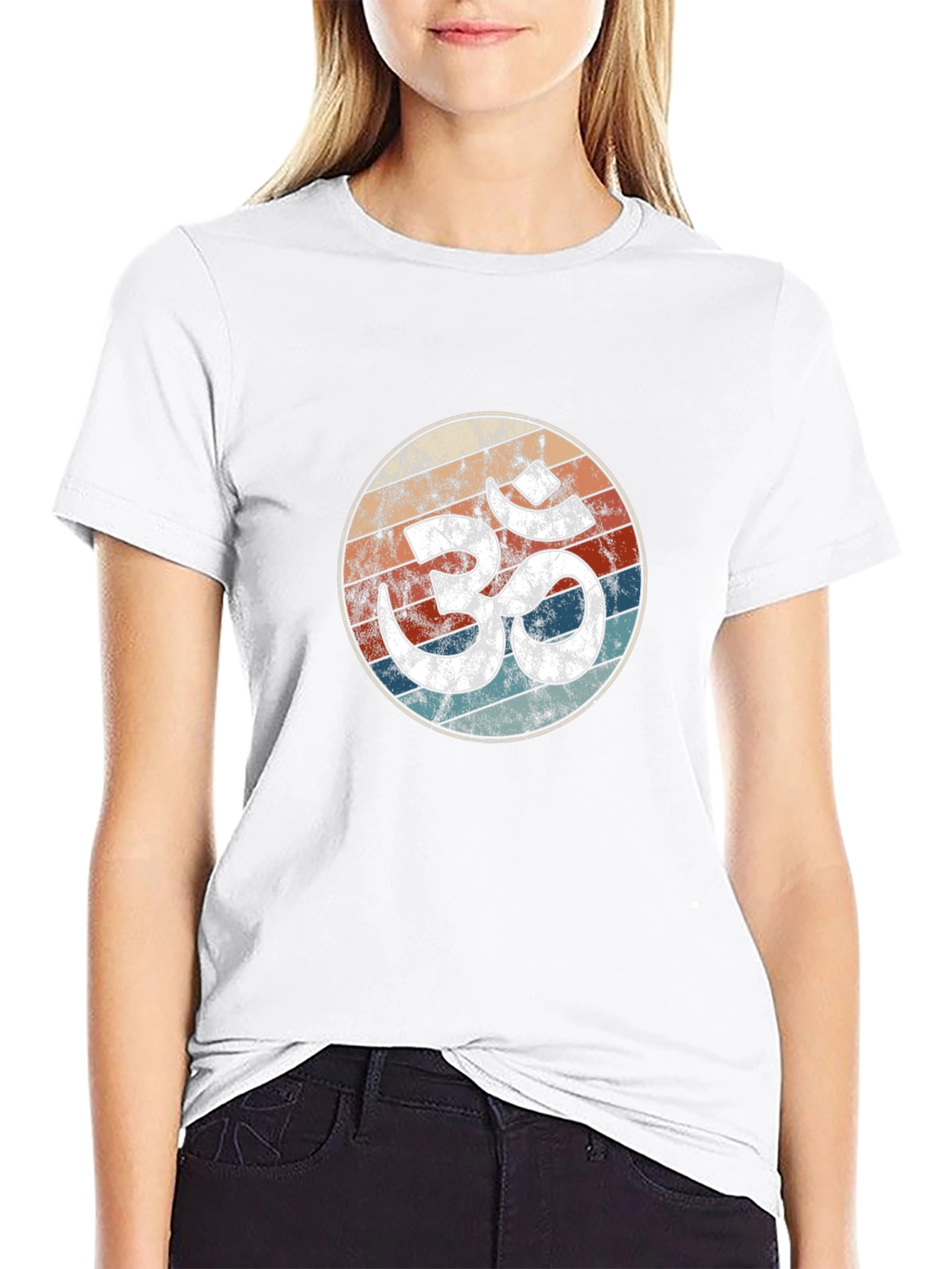 Retro Om Symbol T-Shirt - Yoga Meditation Tee