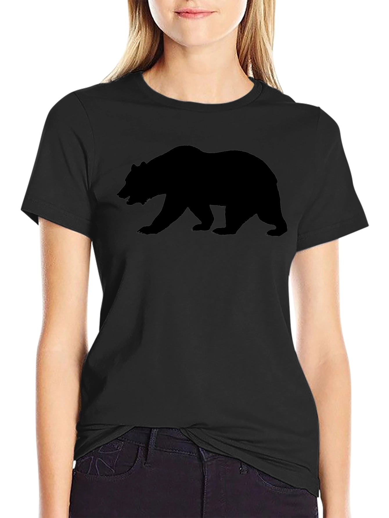 Bear Silhouette Black T-Shirt