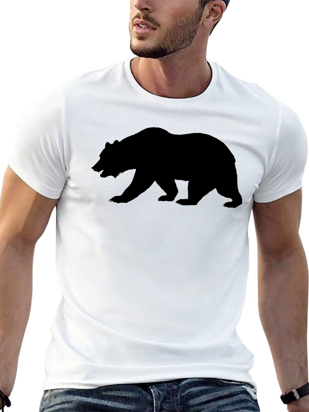 Bear Silhouette Black T-Shirt