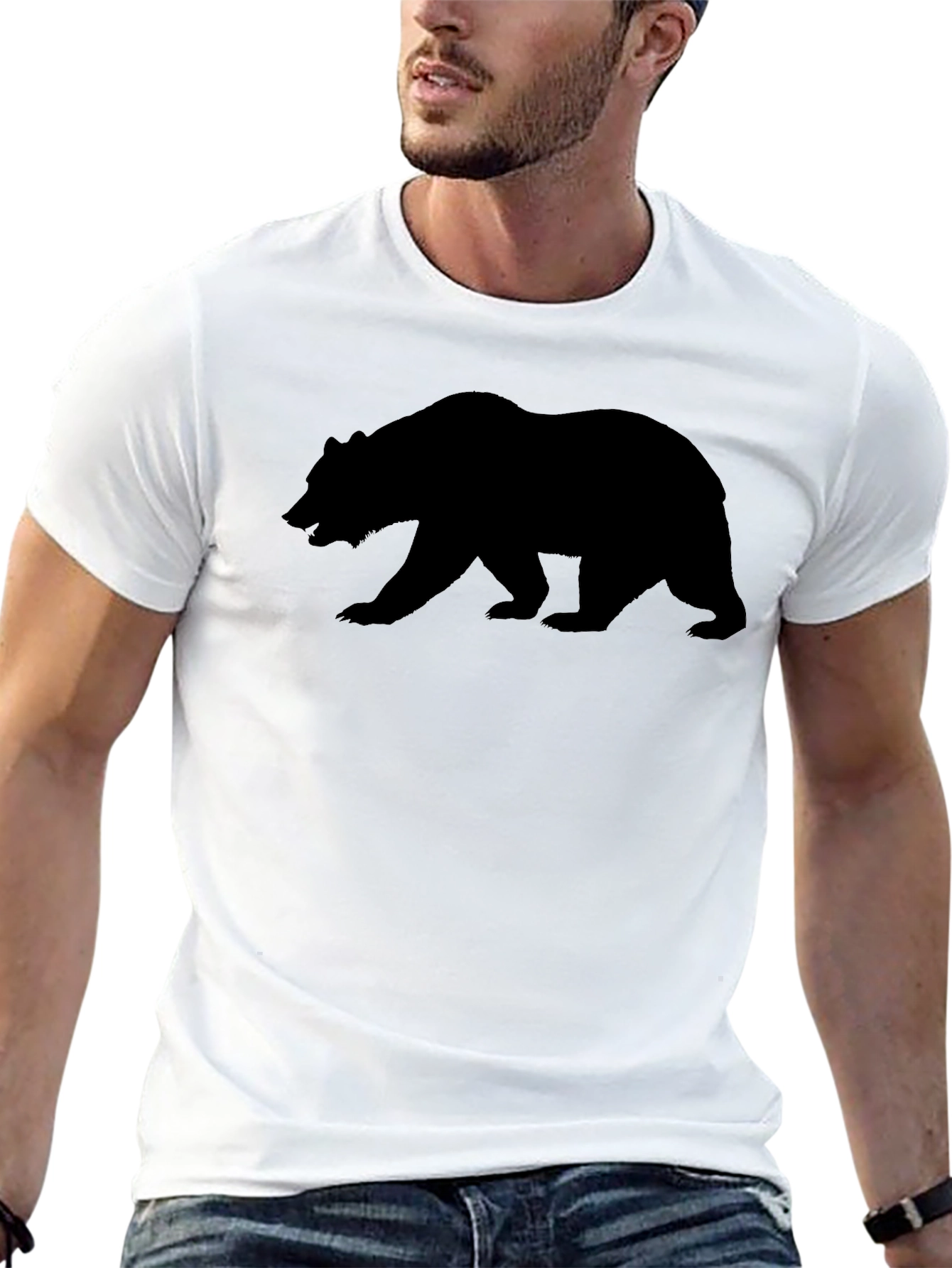 Bear Silhouette Black T-Shirt
