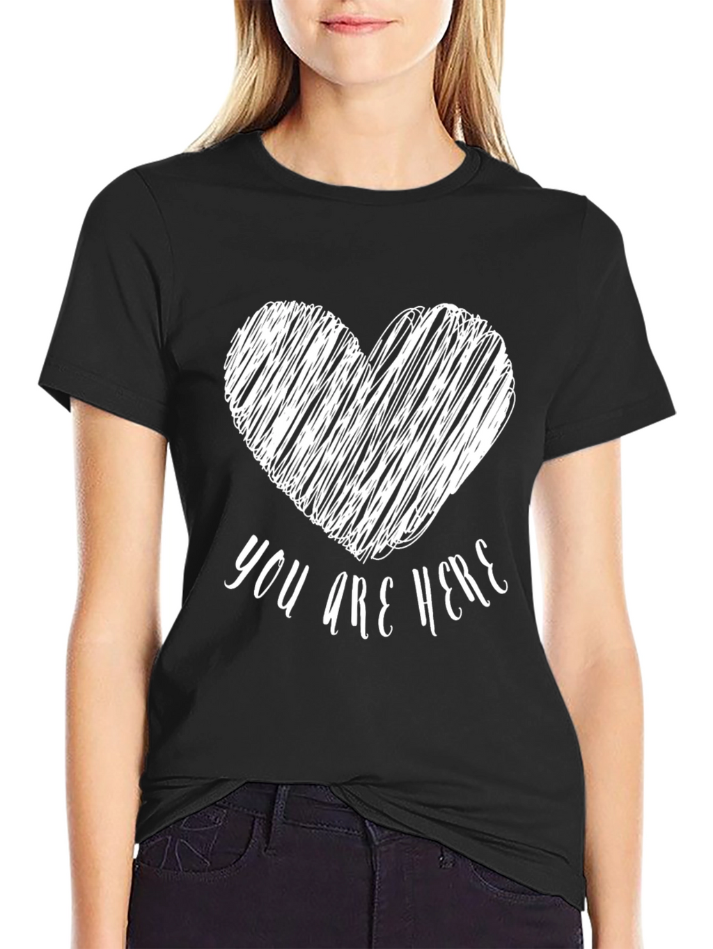 You Are Here Heart Graphic Tee - Mens