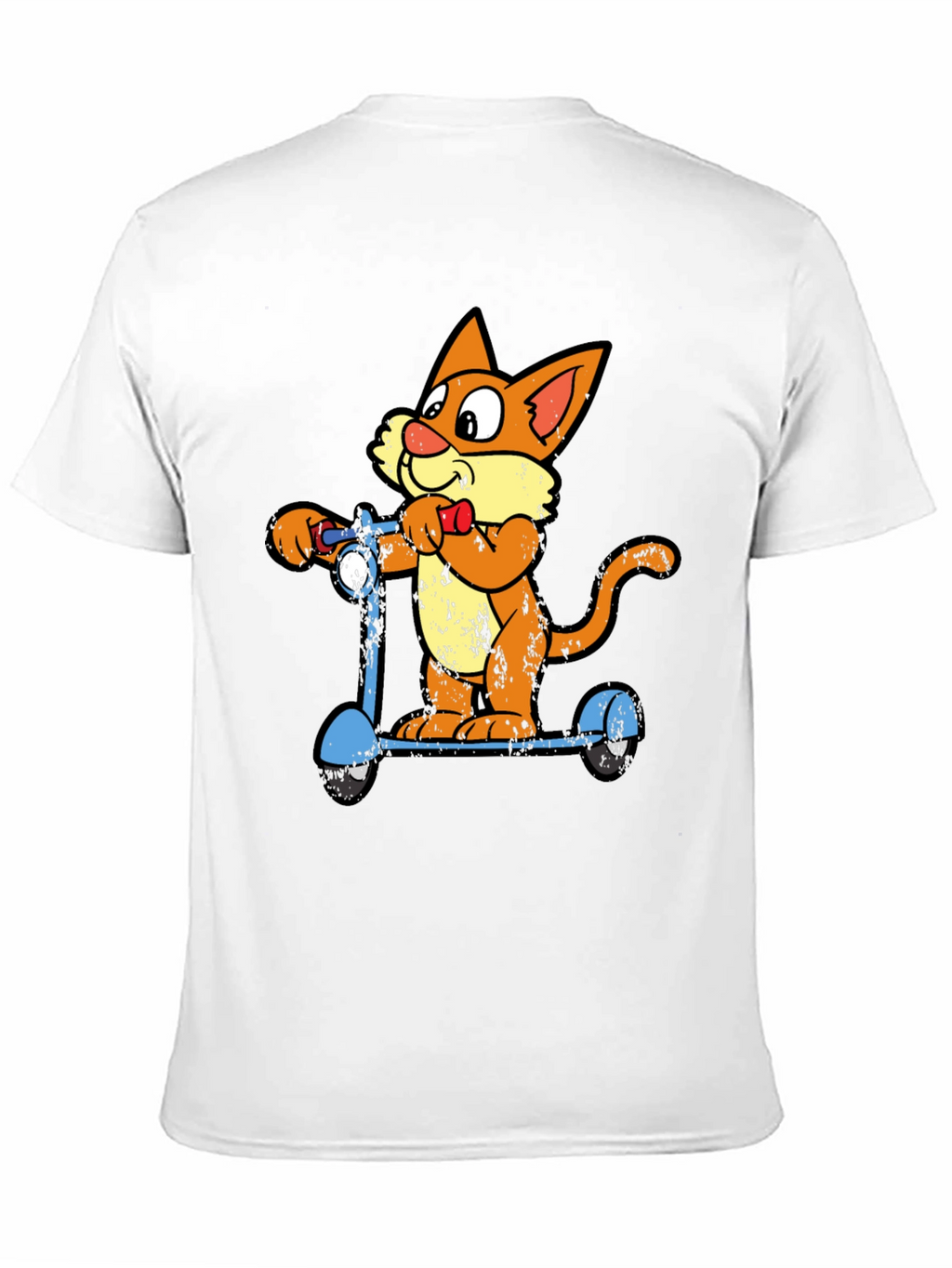 Cat on Scooter Graphic Tee - Cool Cartoon T-Shirt