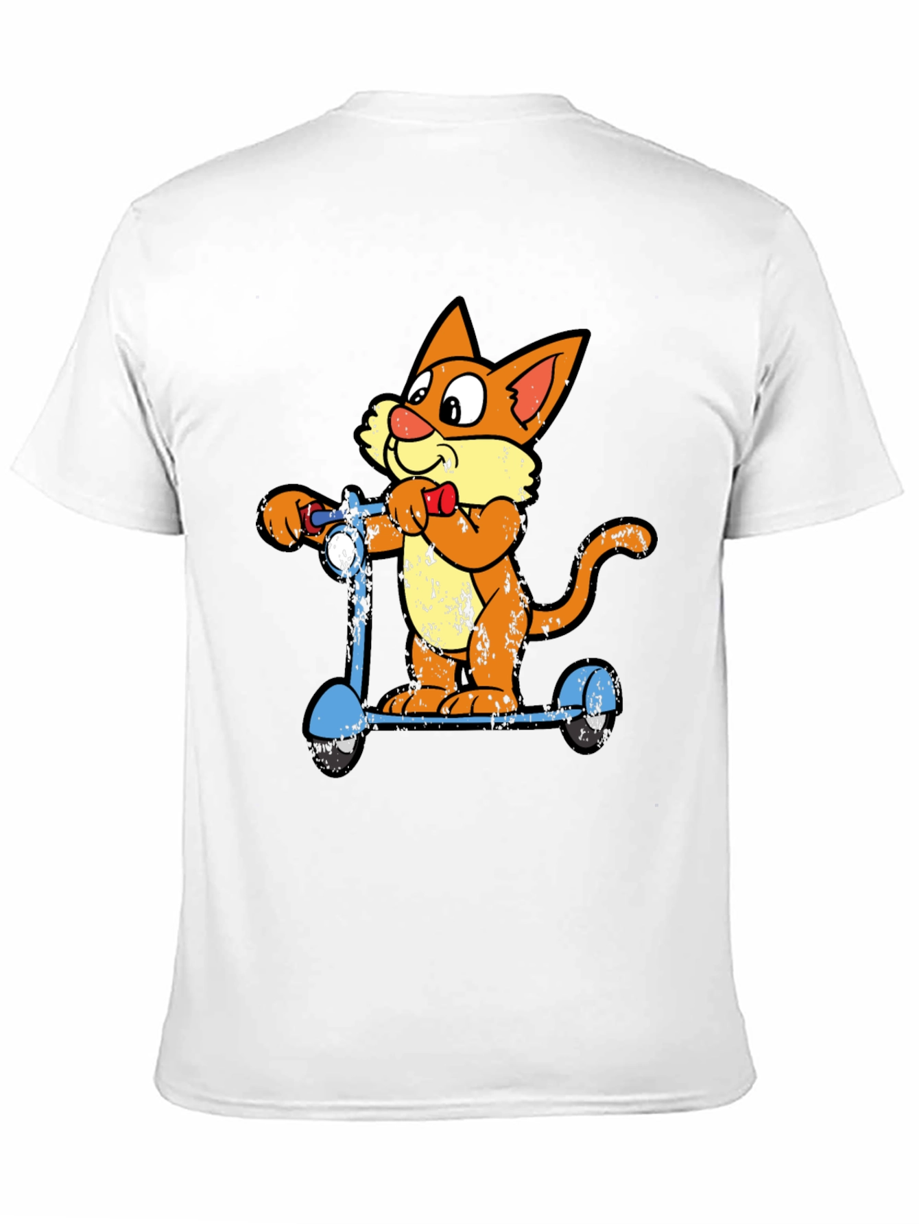 Cat on Scooter Graphic Tee - Cool Cartoon T-Shirt
