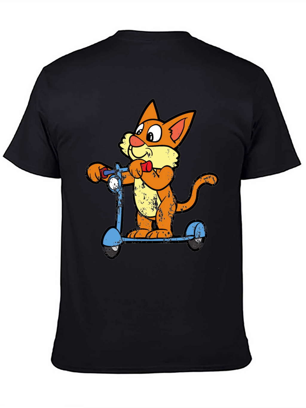Cat on Scooter Graphic Tee - Cool Cartoon T-Shirt