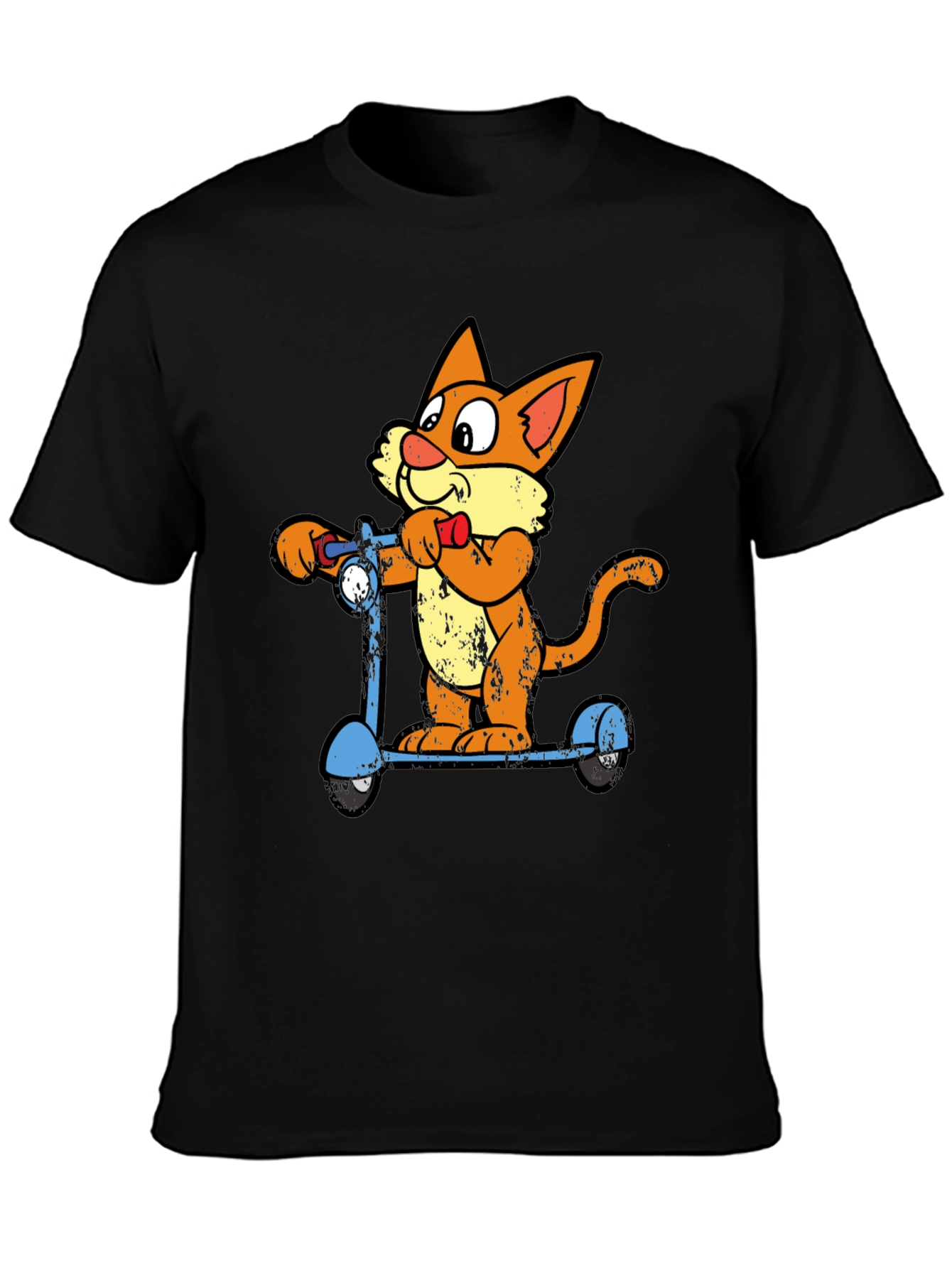 Cat on Scooter Graphic Tee - Cool Cartoon T-Shirt