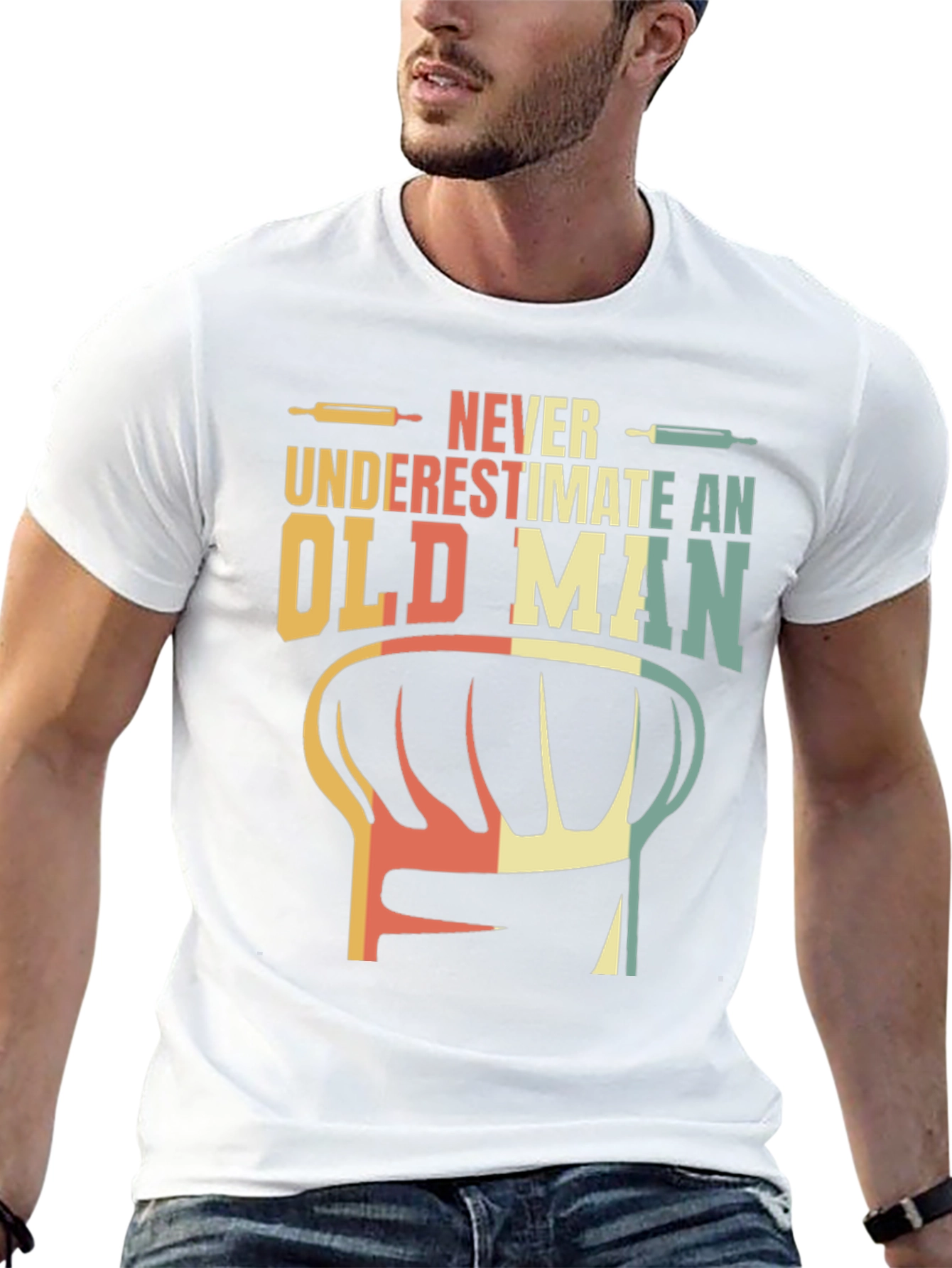 Never Underestimate Old Man Chef T-Shirt