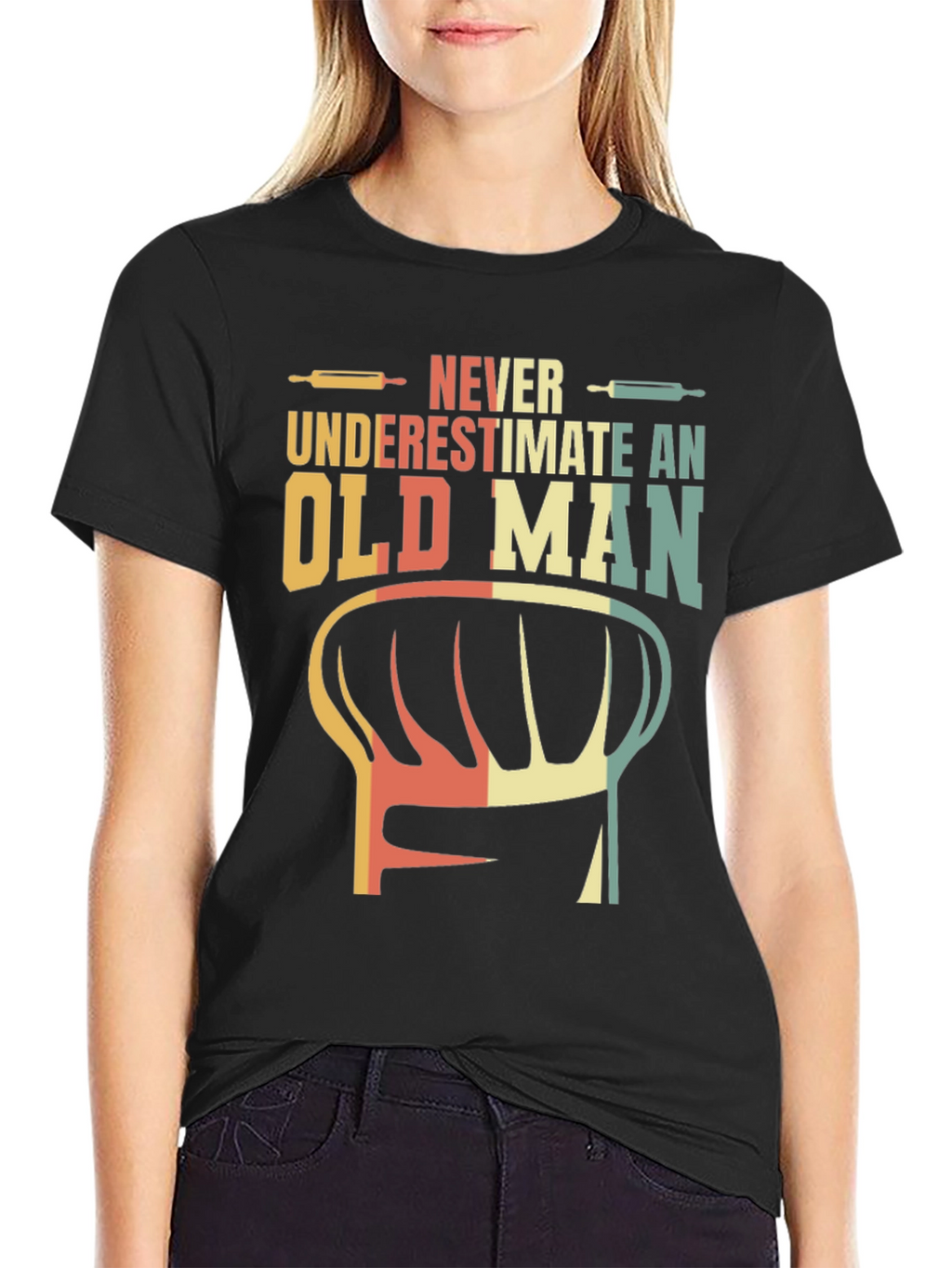 Never Underestimate Old Man Chef T-Shirt