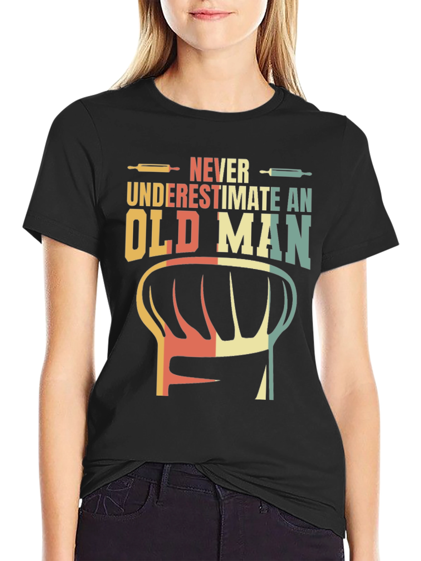 Never Underestimate Old Man Chef T-Shirt