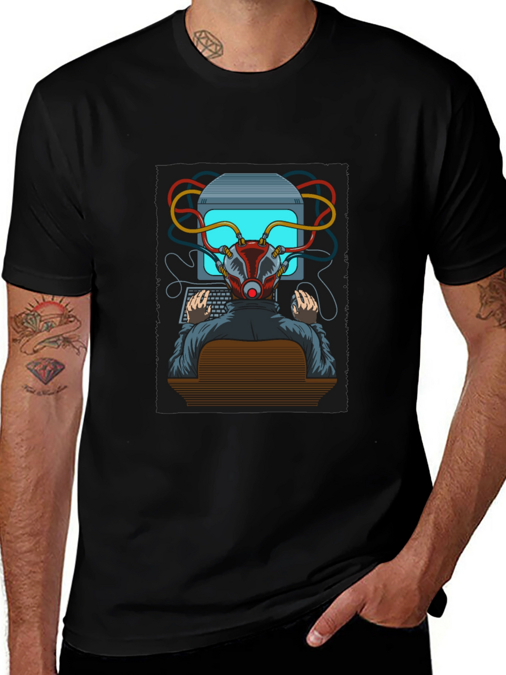 Hacker Graphic T-Shirt - Cyberpunk Style Tee