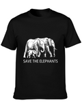 Save the Elephants Graphic Tee - Black Cotton