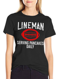 Lineman Serving Pancakes Football T-Shirt