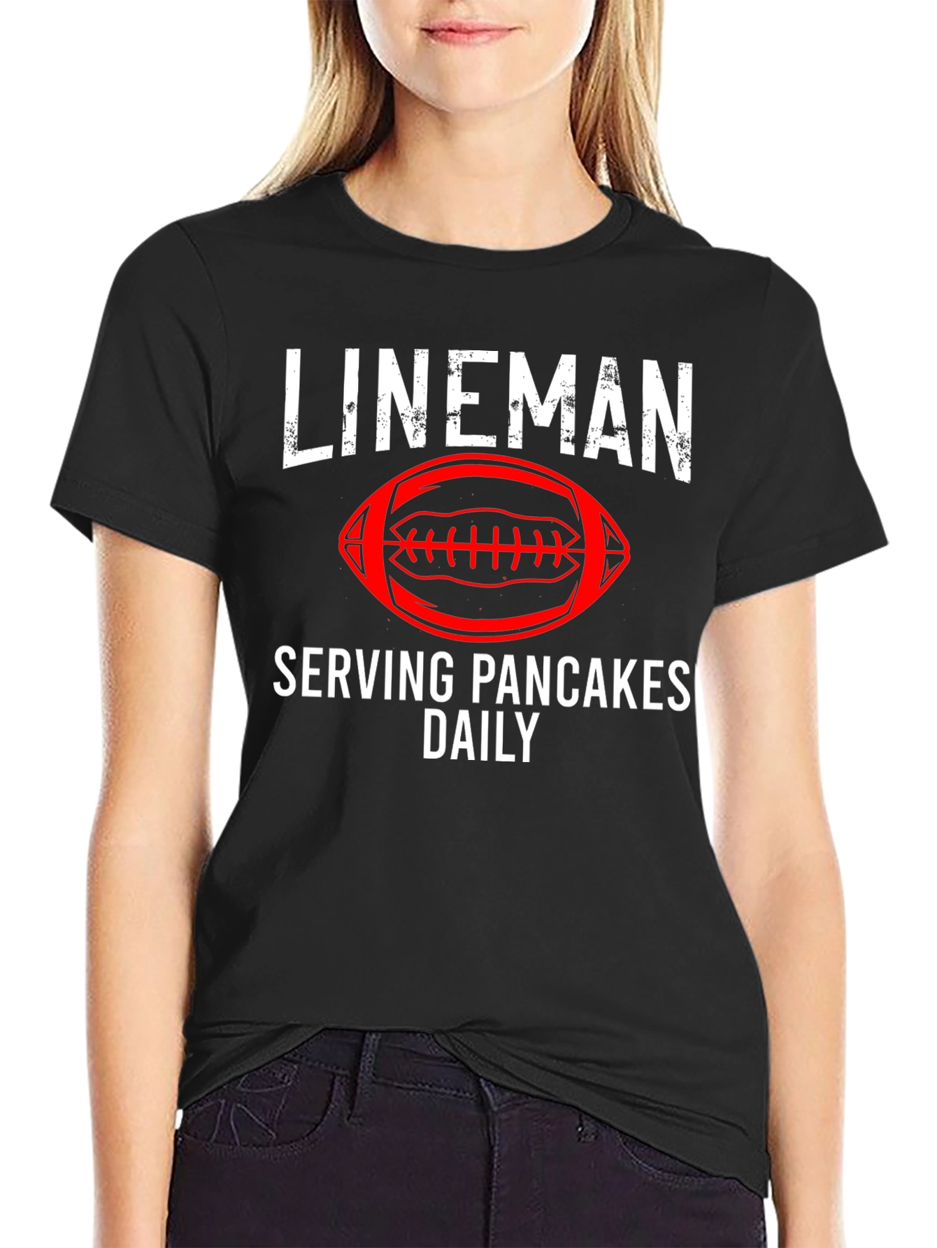 Lineman Serving Pancakes Football T-Shirt