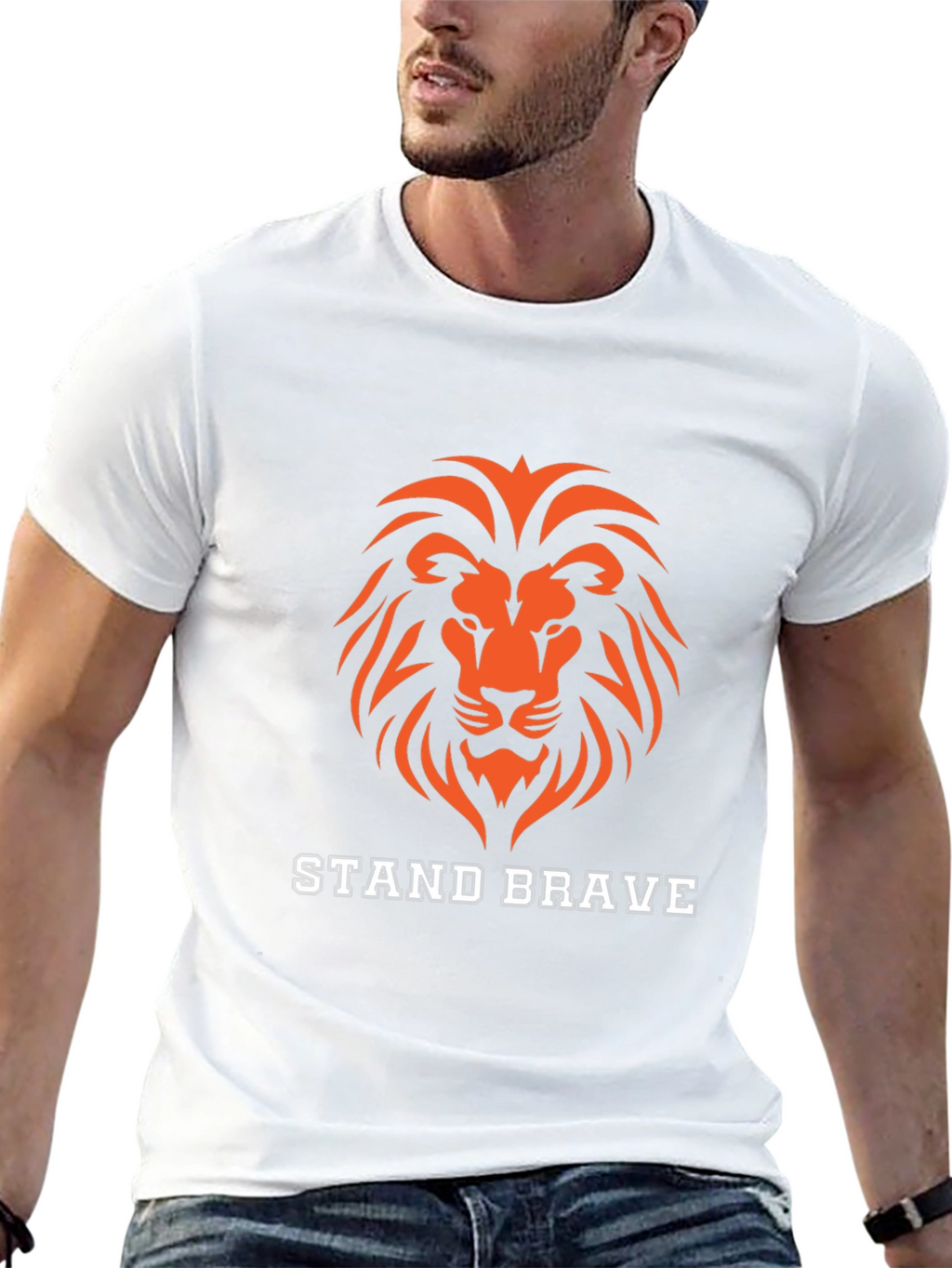 Stand Brave Lion Graphic T-Shirt