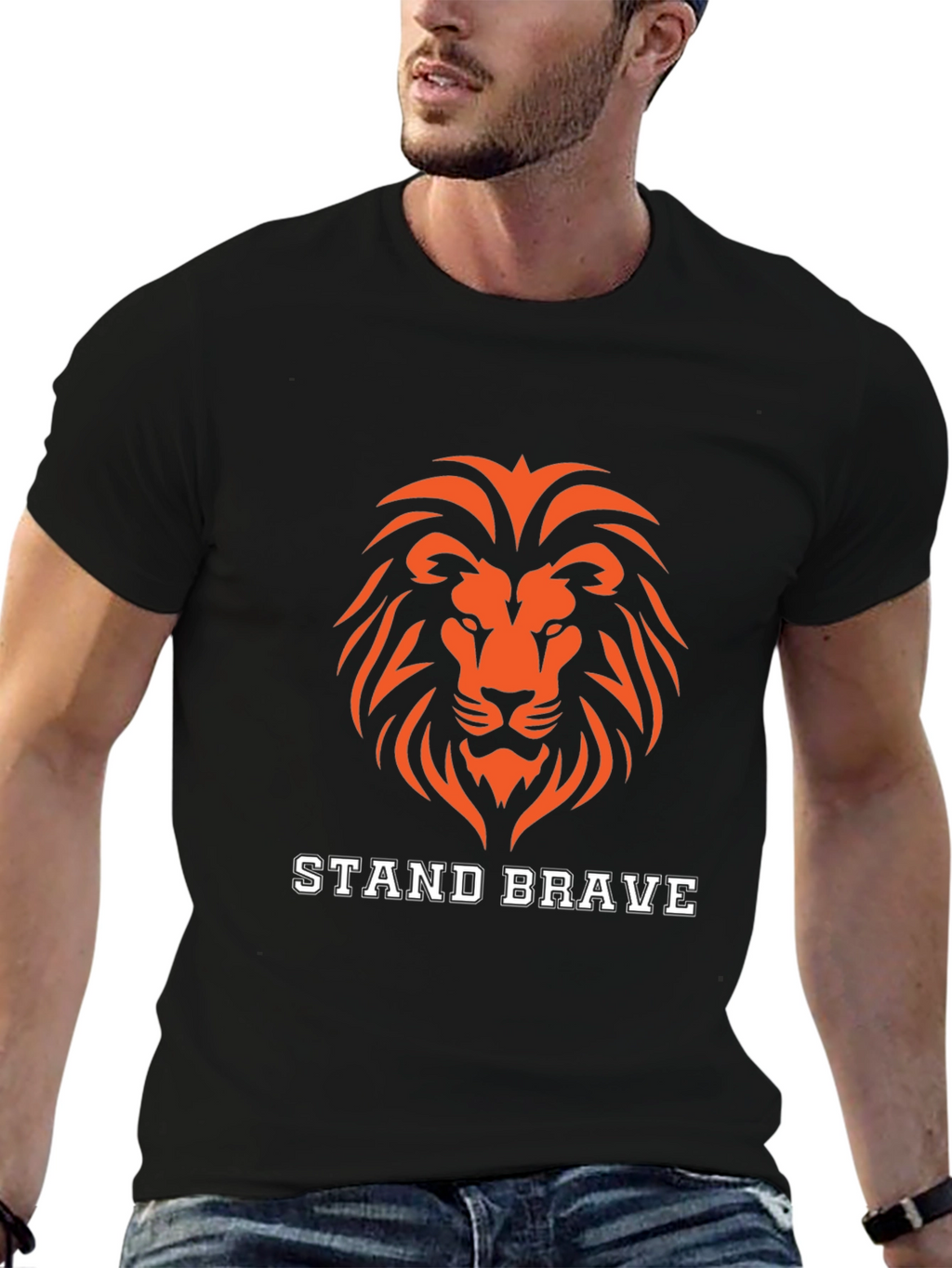 Stand Brave Lion Graphic T-Shirt