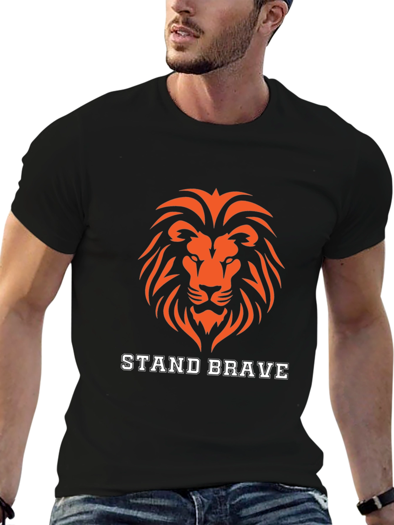 Stand Brave Lion Graphic T-Shirt