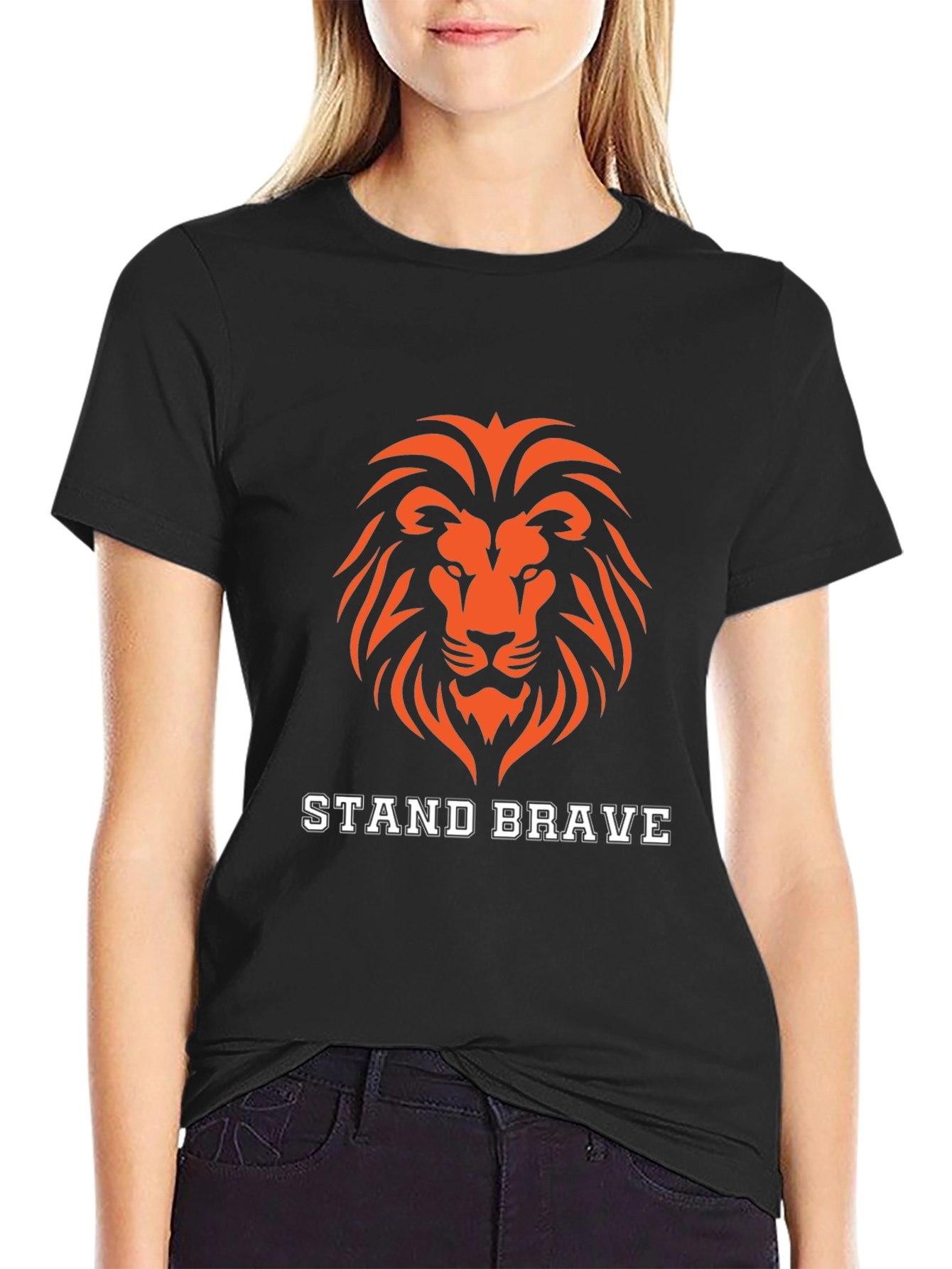 Stand Brave Lion Graphic T-Shirt