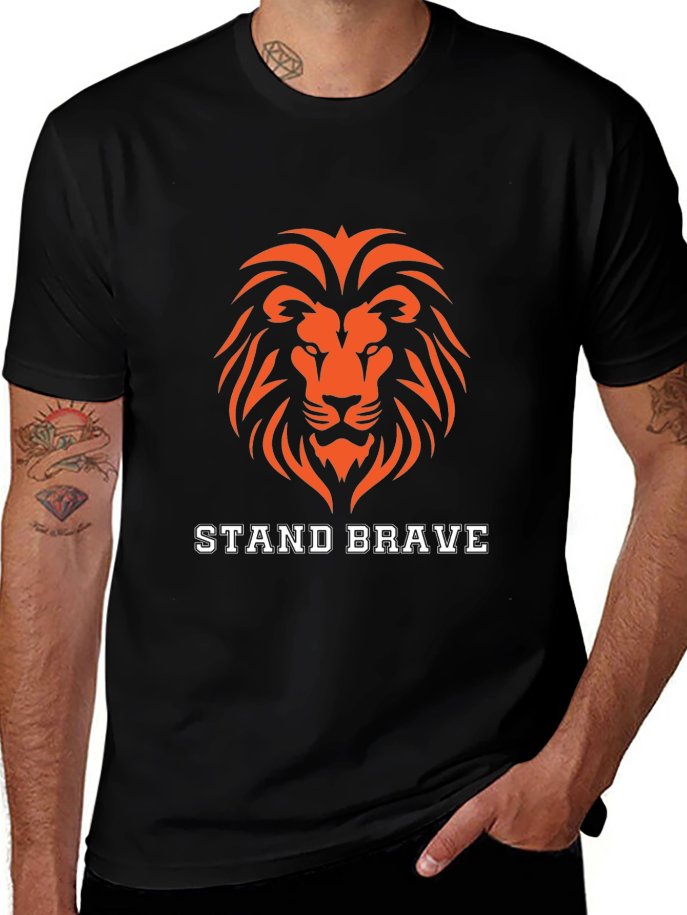 Stand Brave Lion Graphic T-Shirt