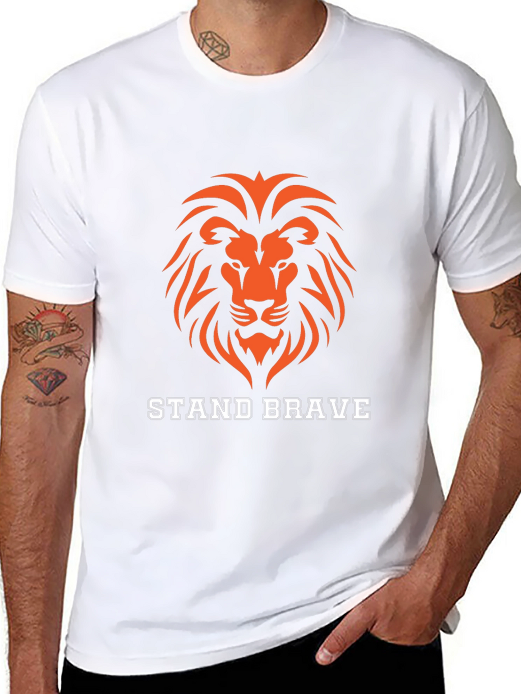 Stand Brave Lion Graphic T-Shirt