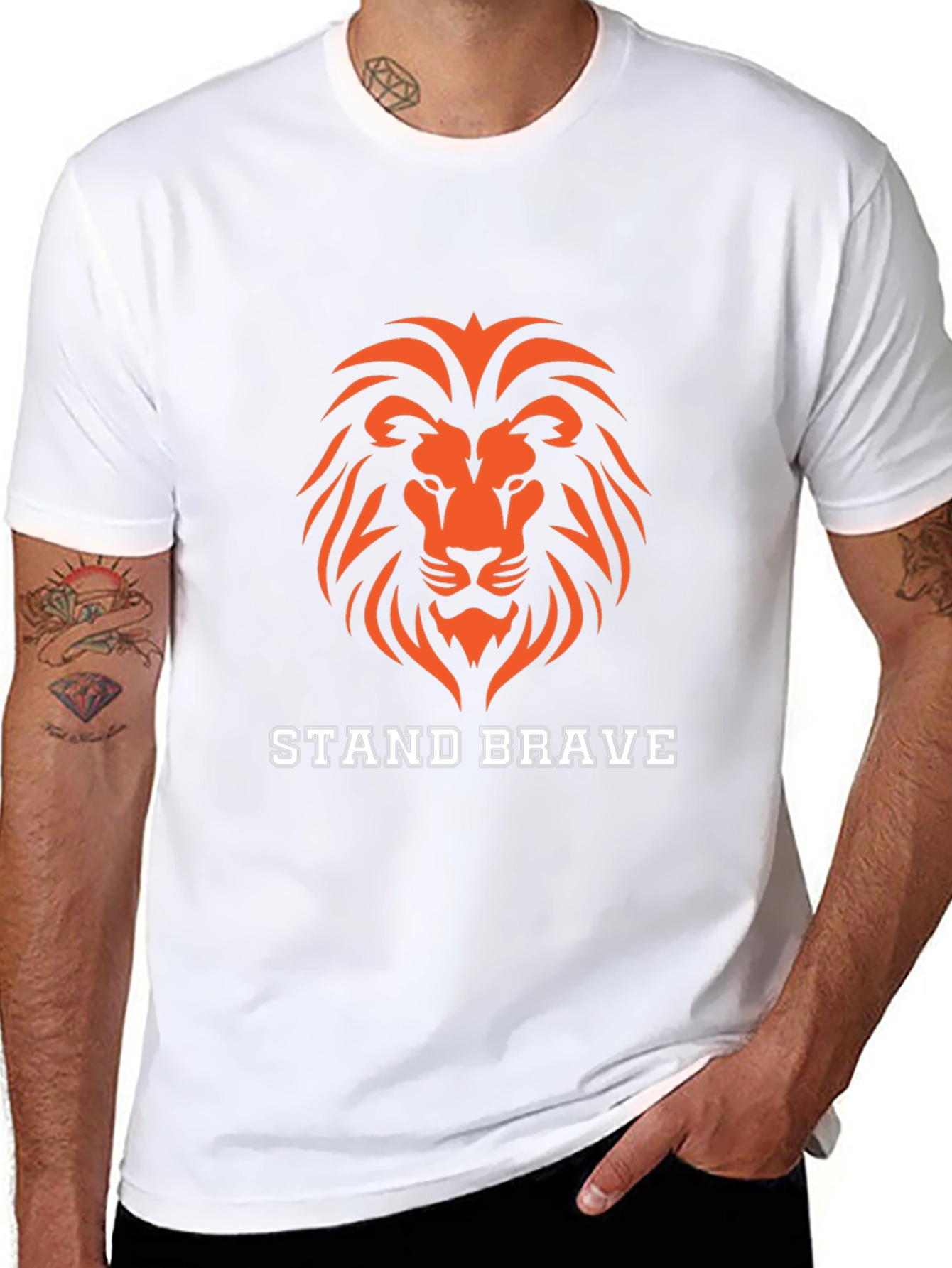 Stand Brave Lion Graphic T-Shirt
