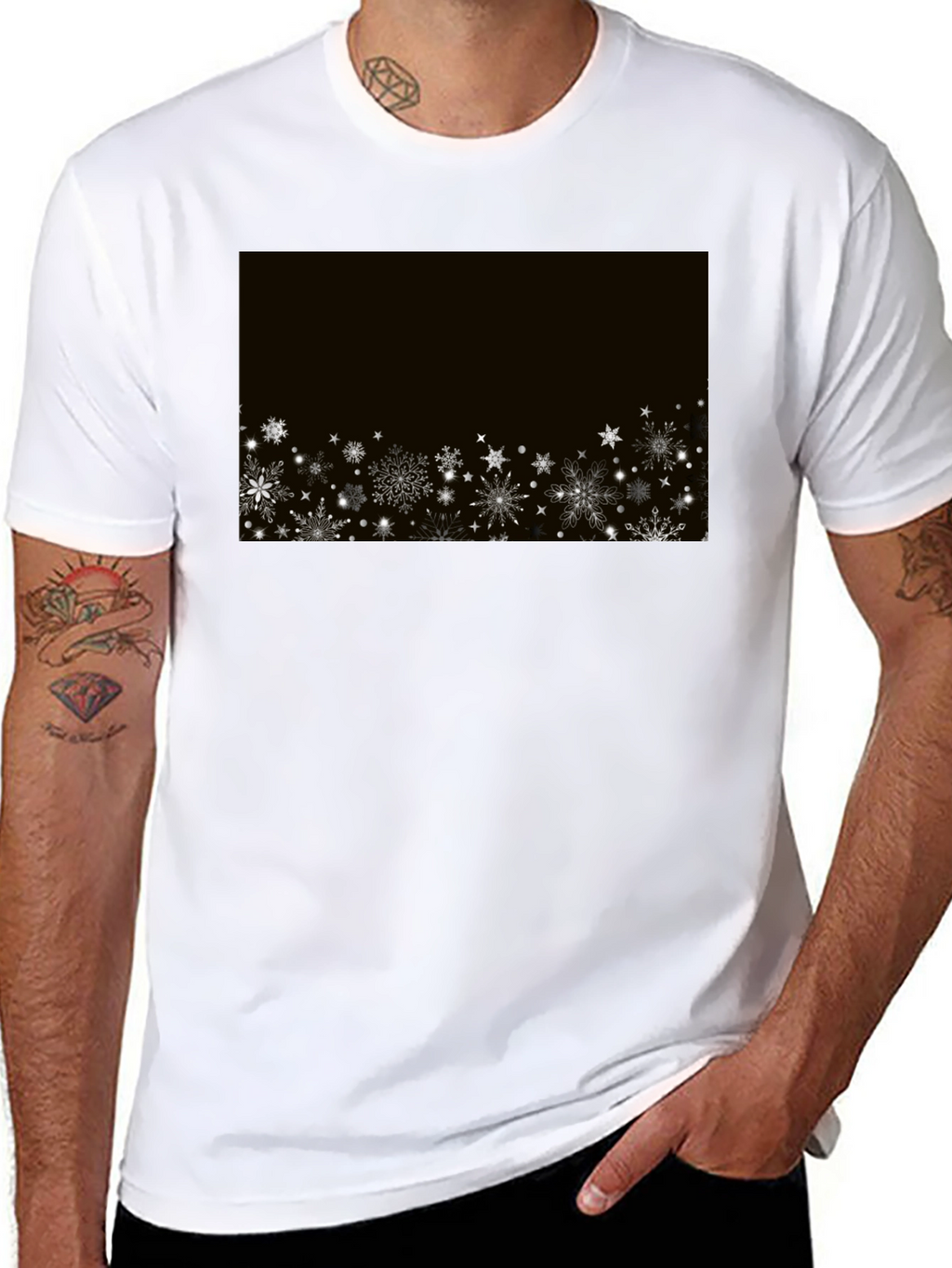 Snowflake Graphic Black T-Shirt