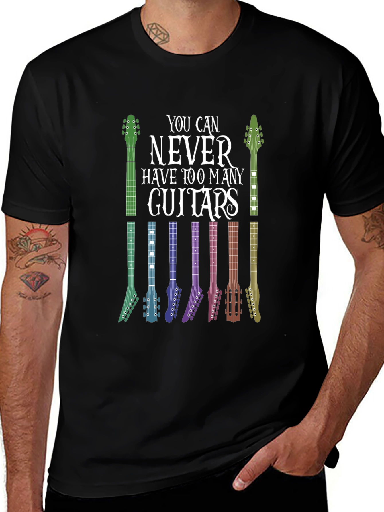 Guitar Lover T-Shirt: Never Too Many Guitars!
