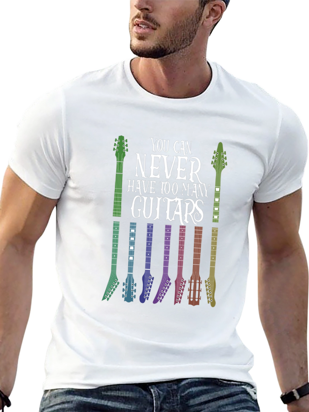 Guitar Lover T-Shirt: Never Too Many Guitars!