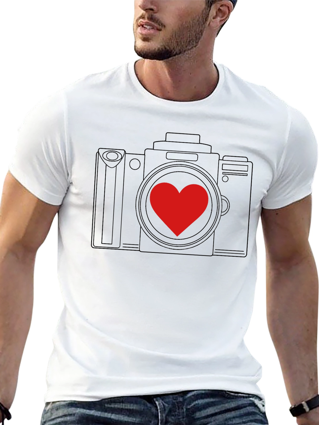 Camera Heart Graphic Tee - Photography Lover Shirt