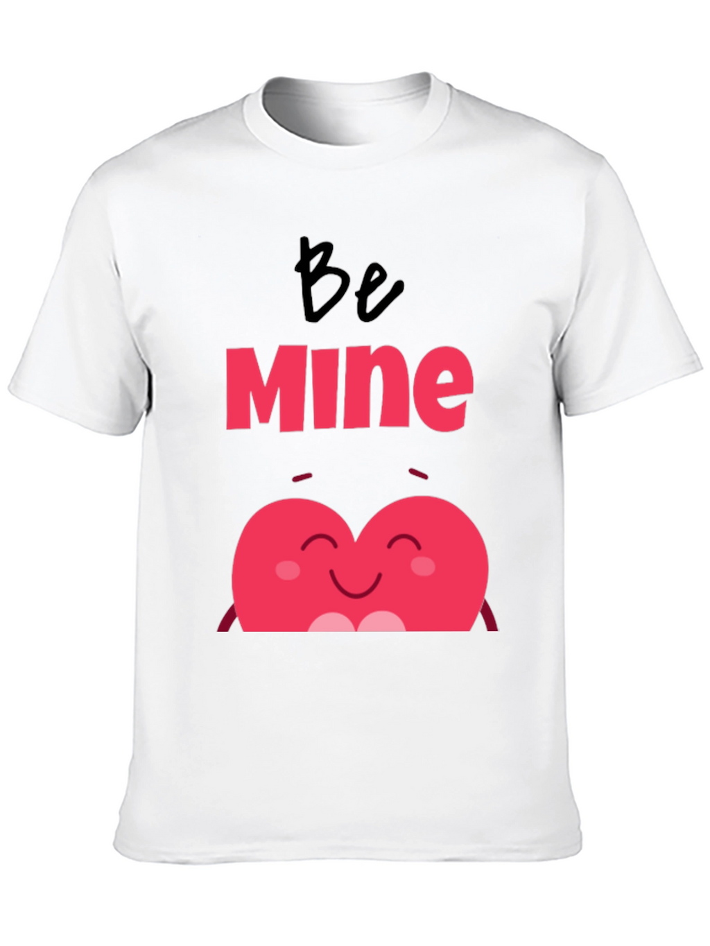 Be Mine Heart Valentines Day Black T-Shirt