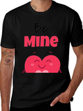 Be Mine Heart Valentines Day Black T-Shirt