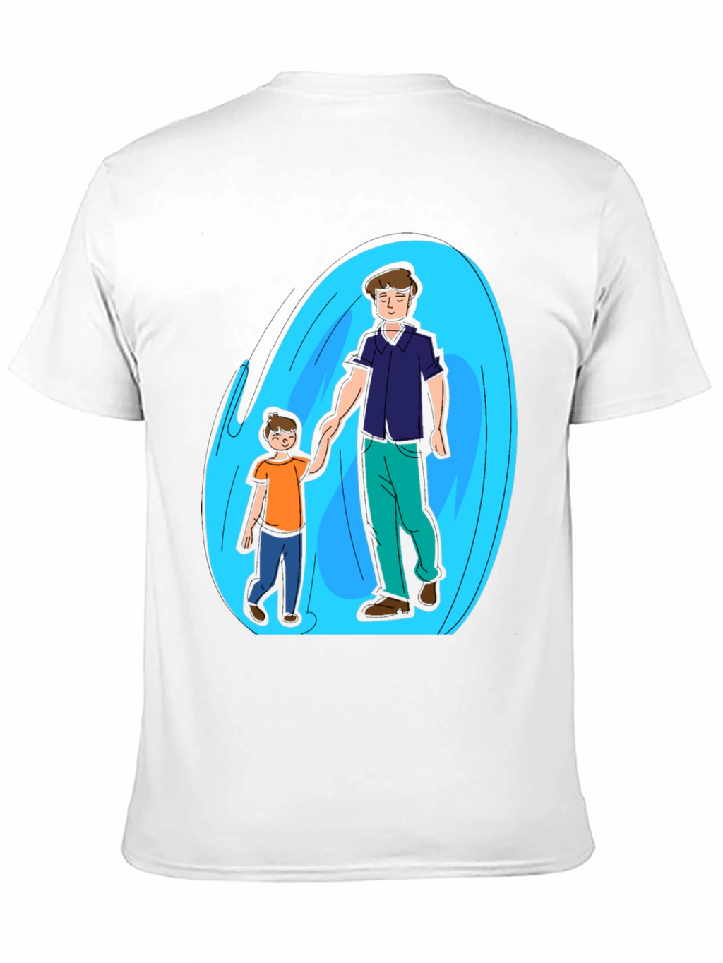 Father and Son Graphic T-Shirt - Black Cotton Blend