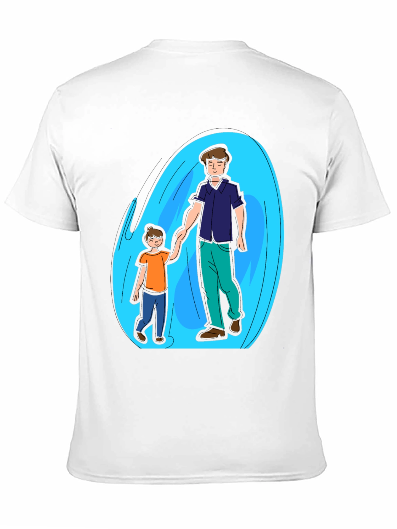 Father and Son Graphic T-Shirt - Black Cotton Blend