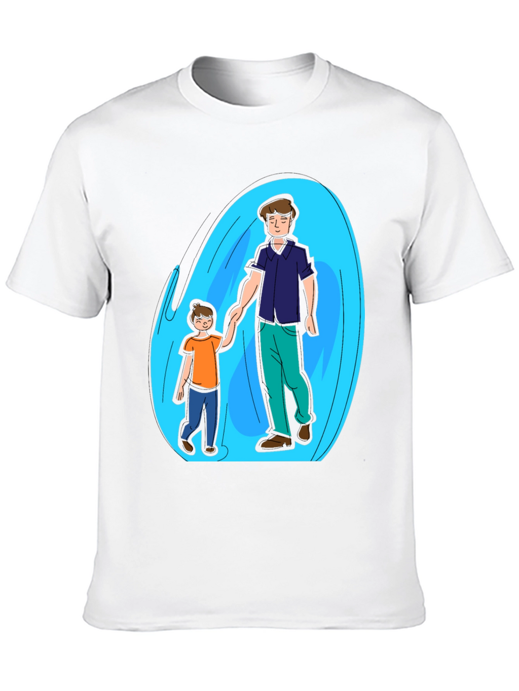 Father and Son Graphic T-Shirt - Black Cotton Blend