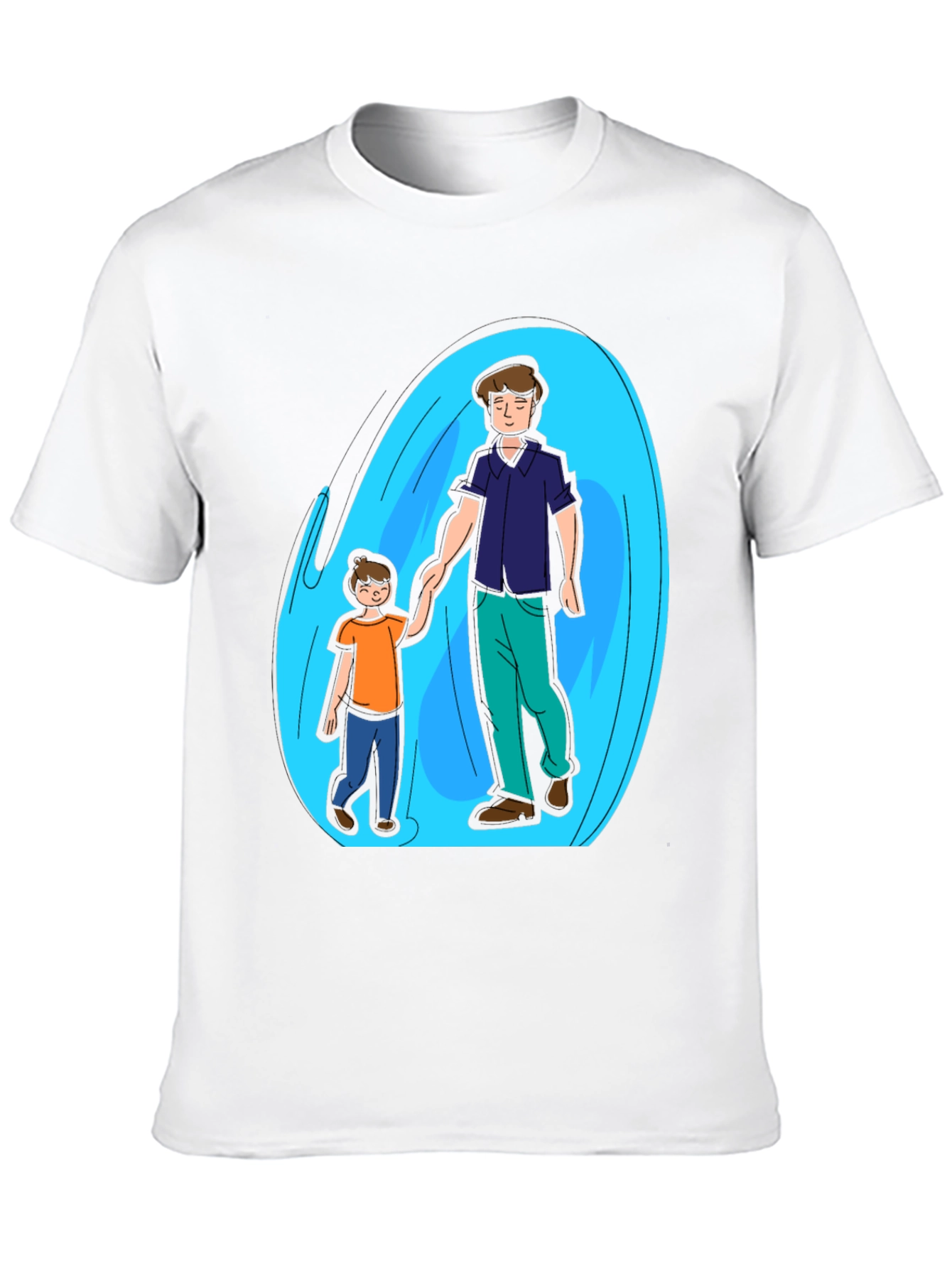 Father and Son Graphic T-Shirt - Black Cotton Blend
