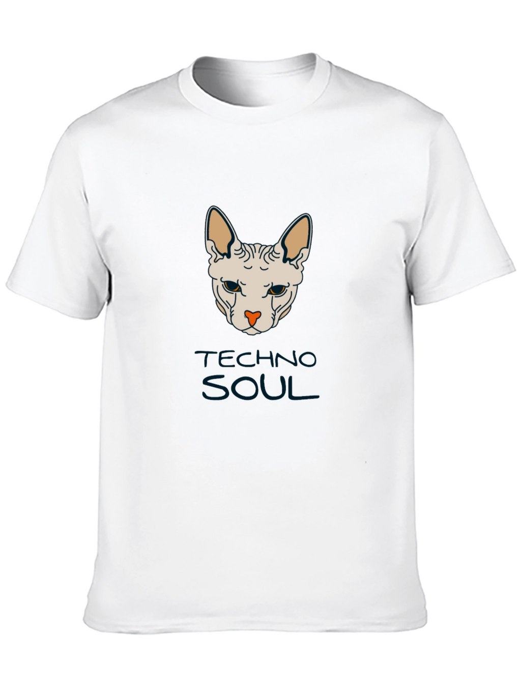 Techno Soul Sphynx Cat Graphic Tee - Black