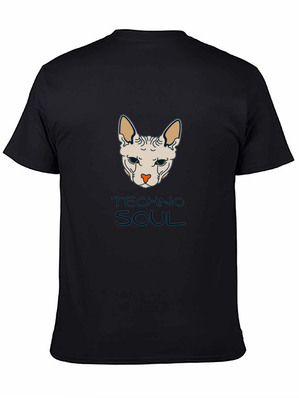 Techno Soul Sphynx Cat Graphic Tee - Black