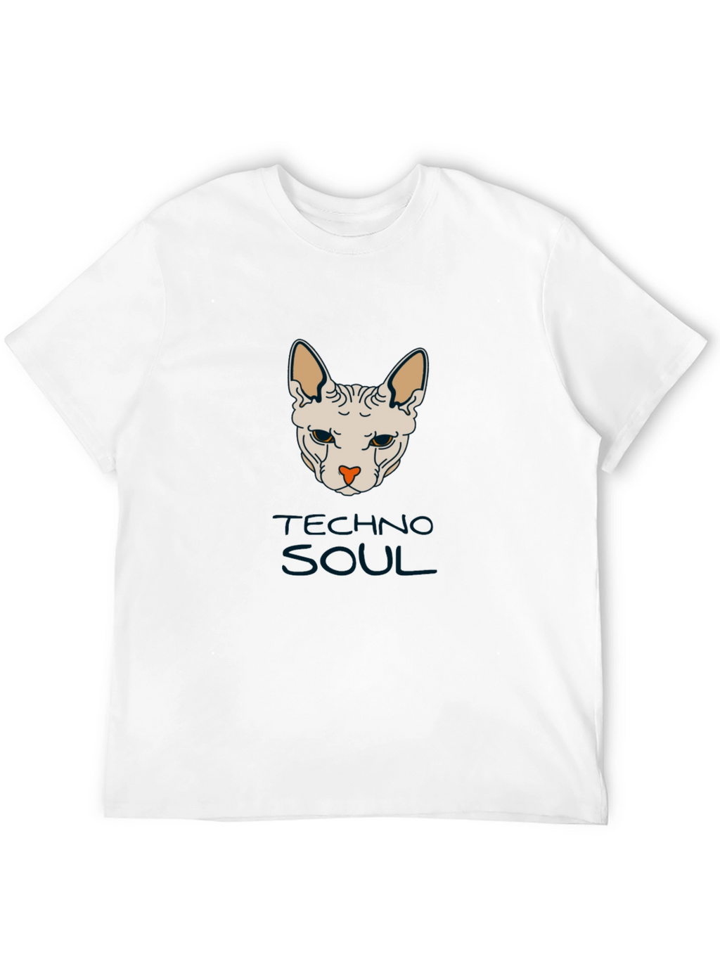 Techno Soul Sphynx Cat Graphic Tee - Black