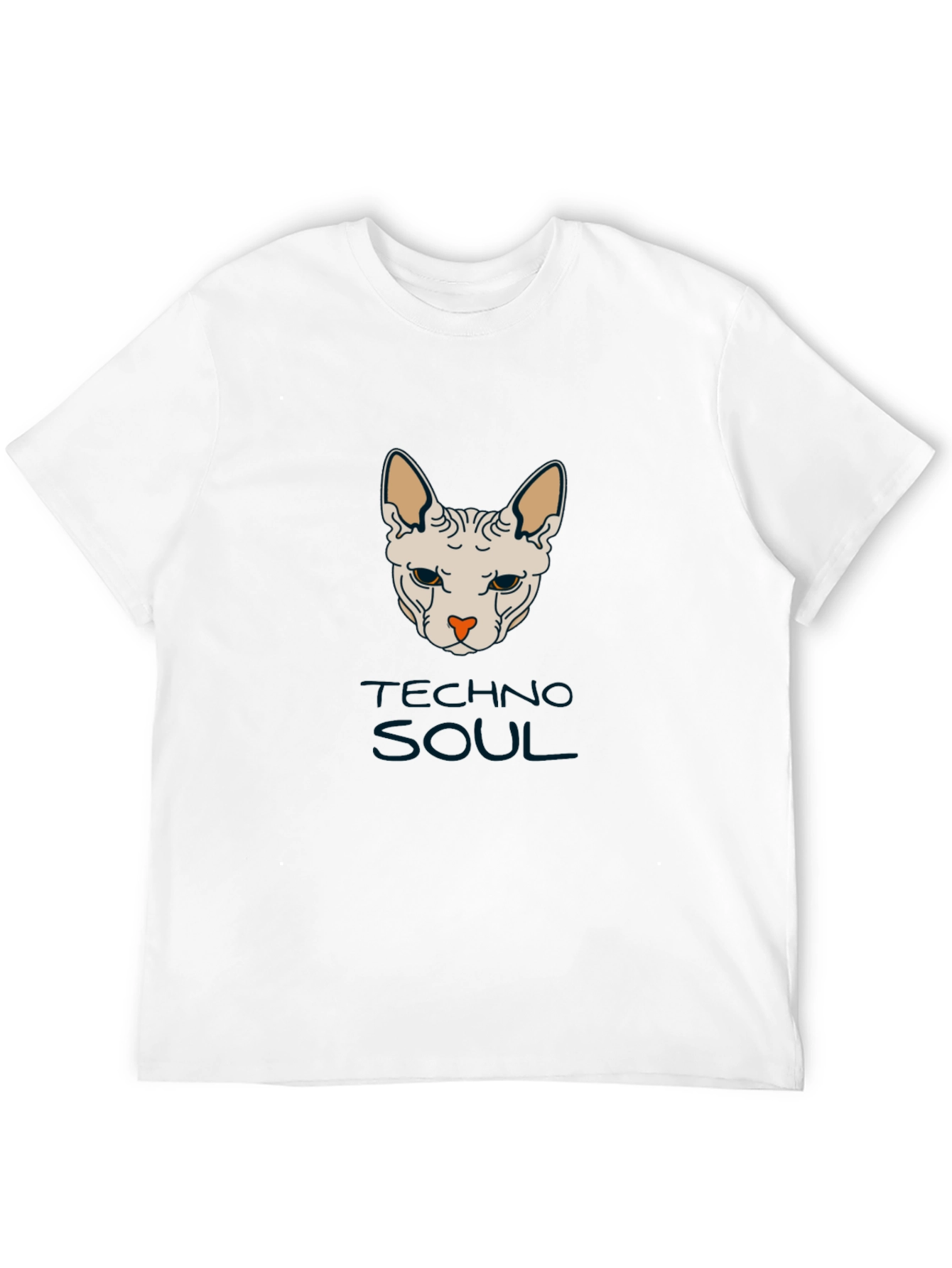 Techno Soul Sphynx Cat Graphic Tee - Black