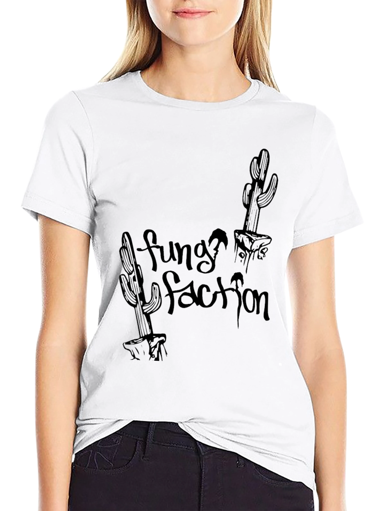 Funky Faction Cactus Graphic Black Tee