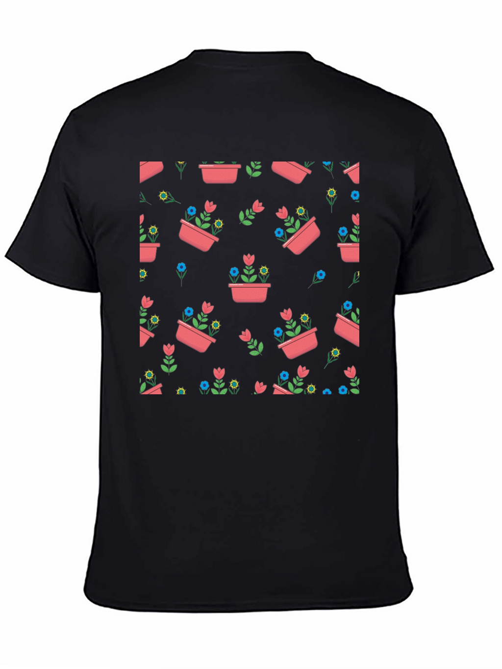 Floral Planter Pattern T-Shirt - Stylish Graphic Tee