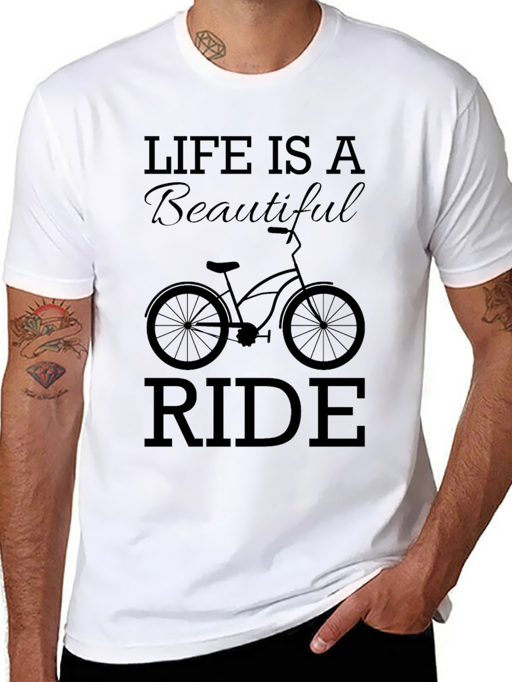 Life is a Beautiful Ride Black Graphic T-Shirt