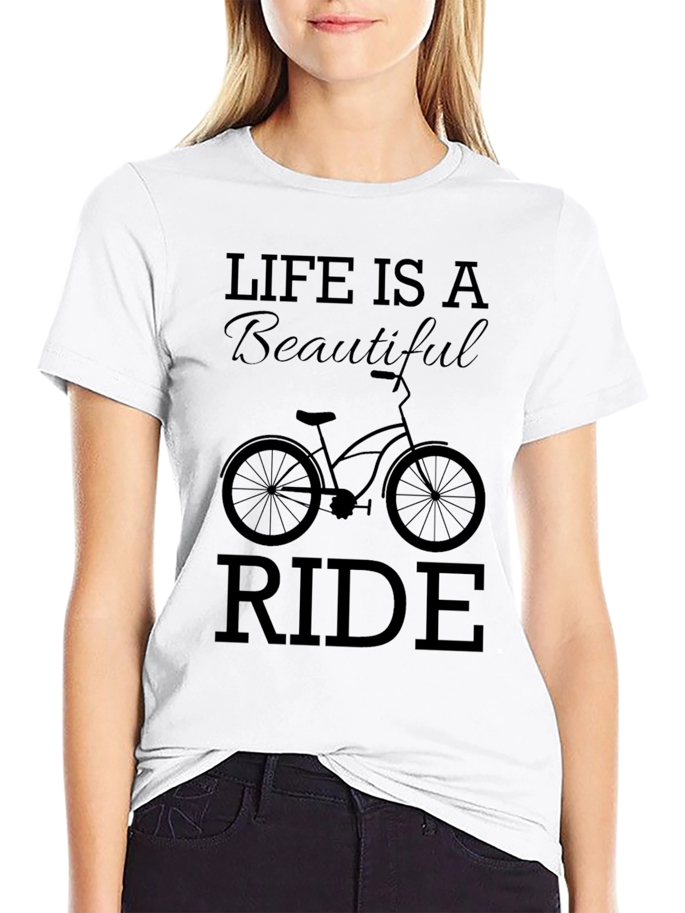 Life is a Beautiful Ride Black Graphic T-Shirt