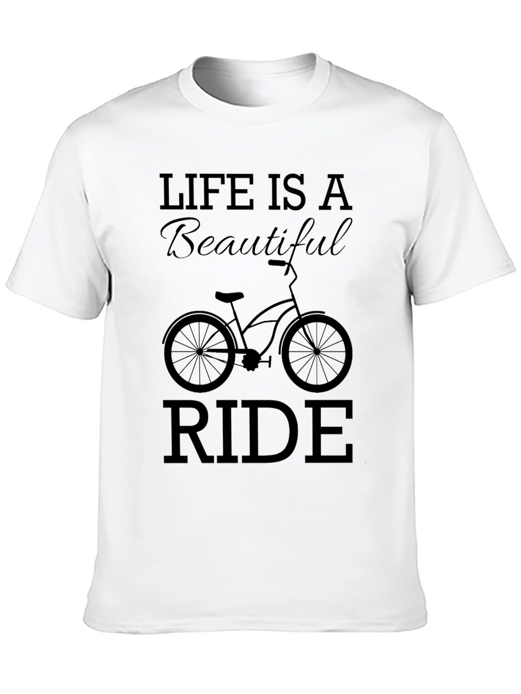 Life is a Beautiful Ride Black Graphic T-Shirt