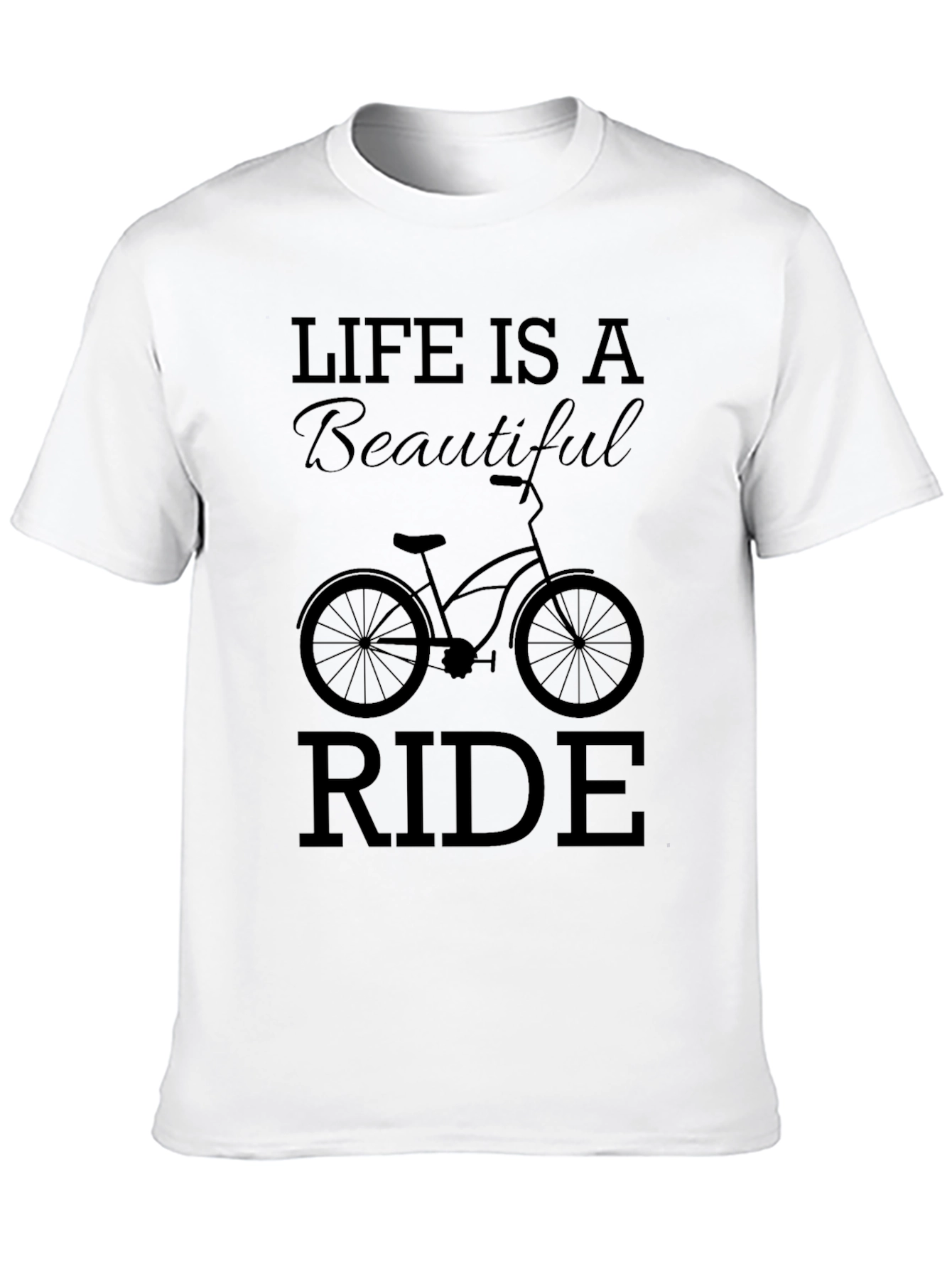 Life is a Beautiful Ride Black Graphic T-Shirt