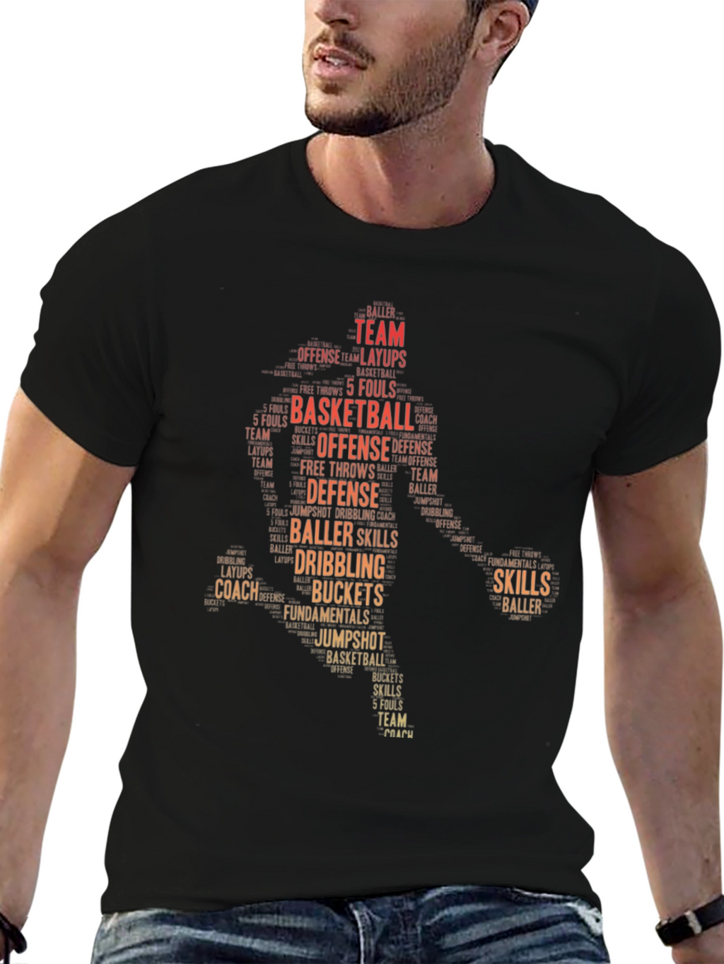 Basketball Word Art T-Shirt
