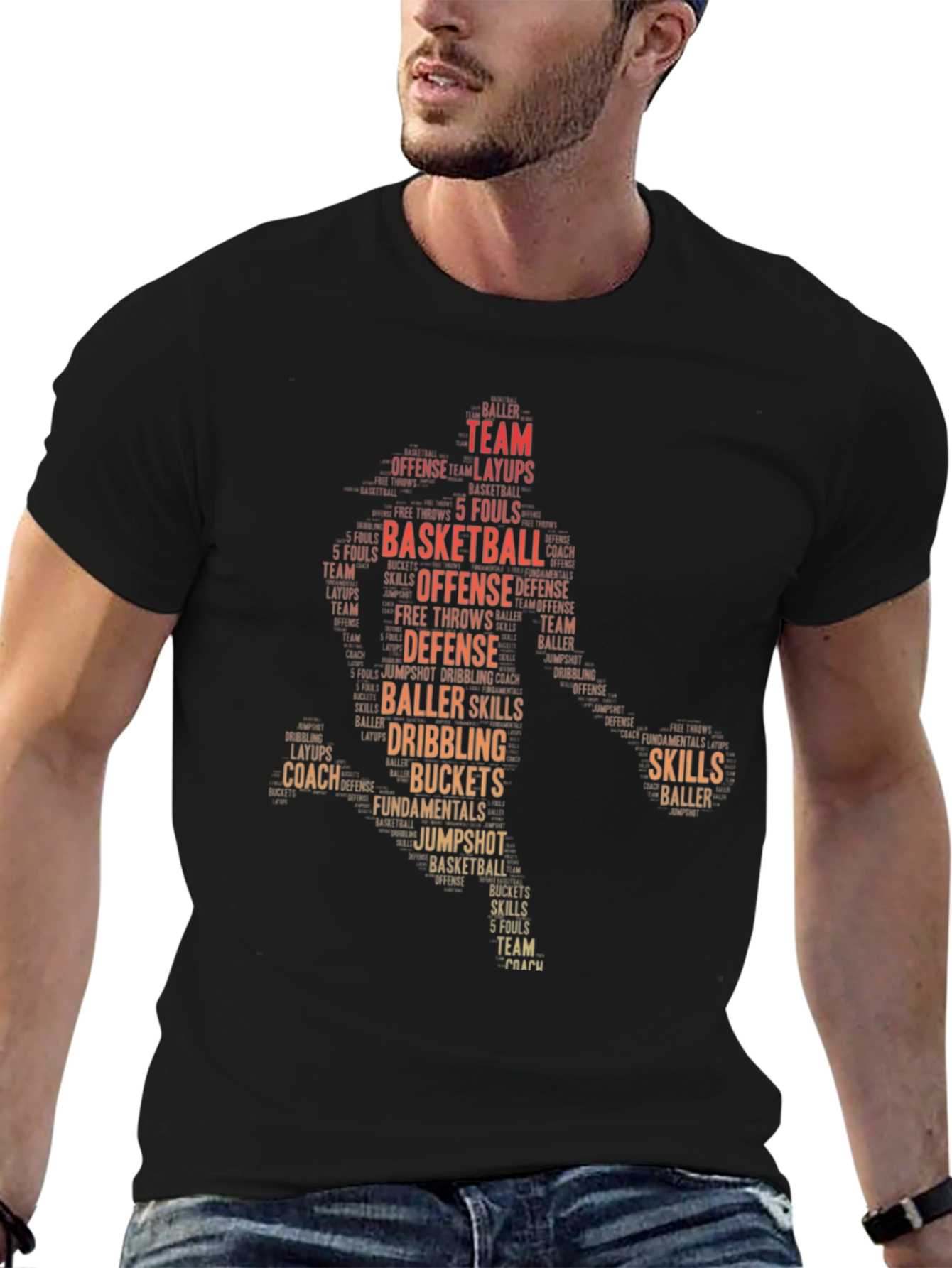 Basketball Word Art T-Shirt