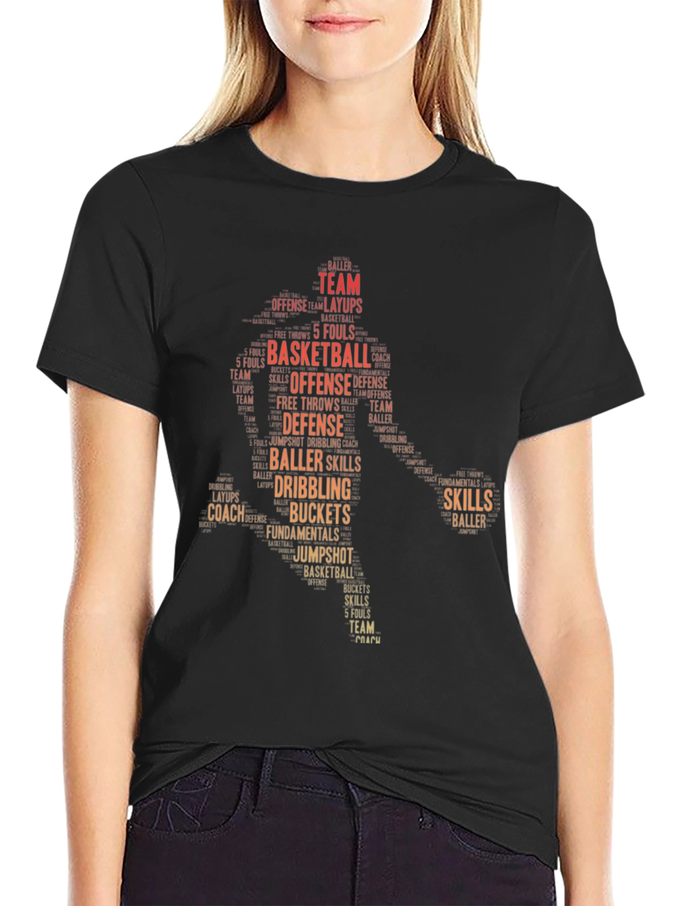 Basketball Word Art T-Shirt