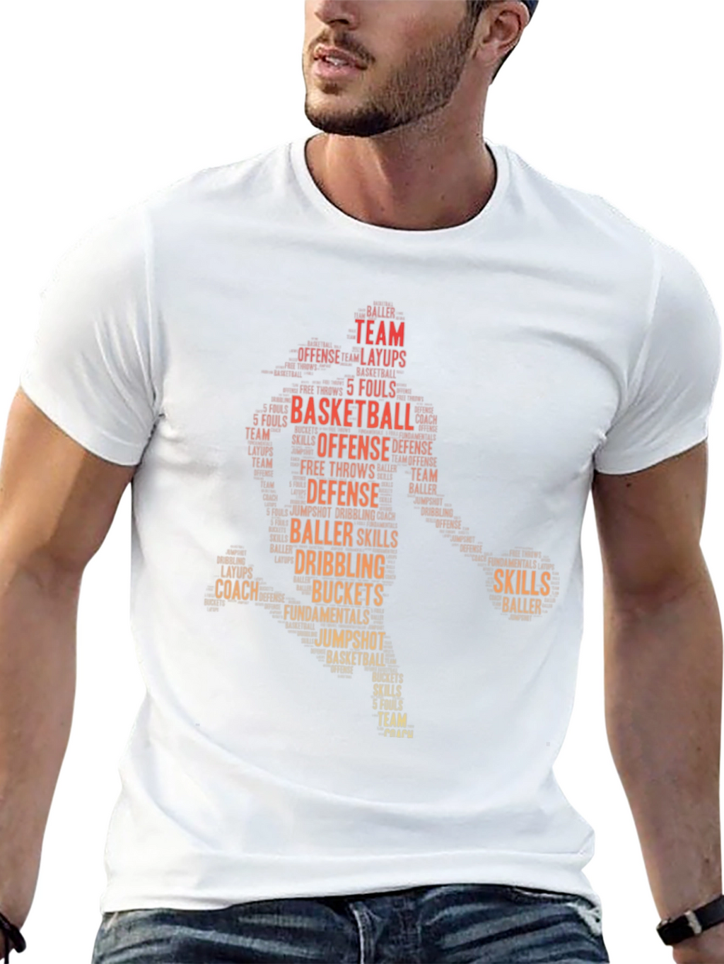 Basketball Word Art T-Shirt